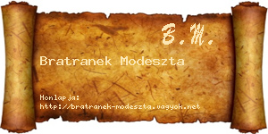 Bratranek Modeszta névjegykártya